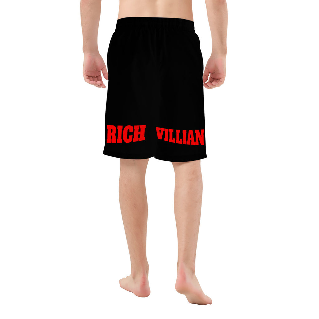 VILLIANARE  BLACK AND RED LETTER All Over Print Board Shorts