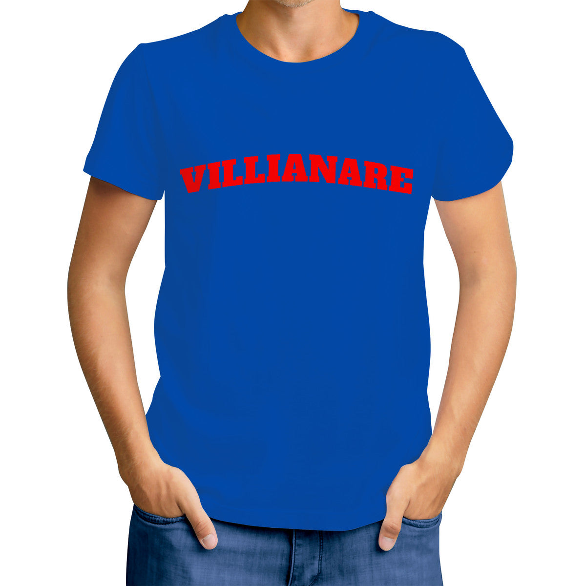 VILLIANARE BLUE RED LETTER  Print T-Shirt