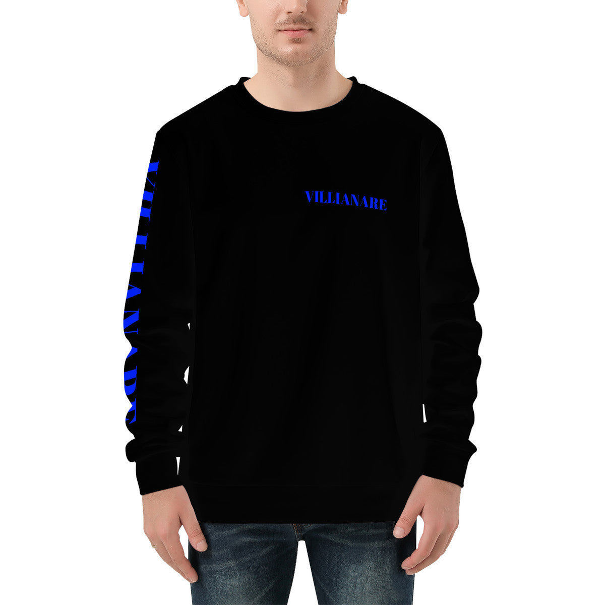 VILLIANARE BLACK/BLUE PRINT Men's All Over Print Sweater
