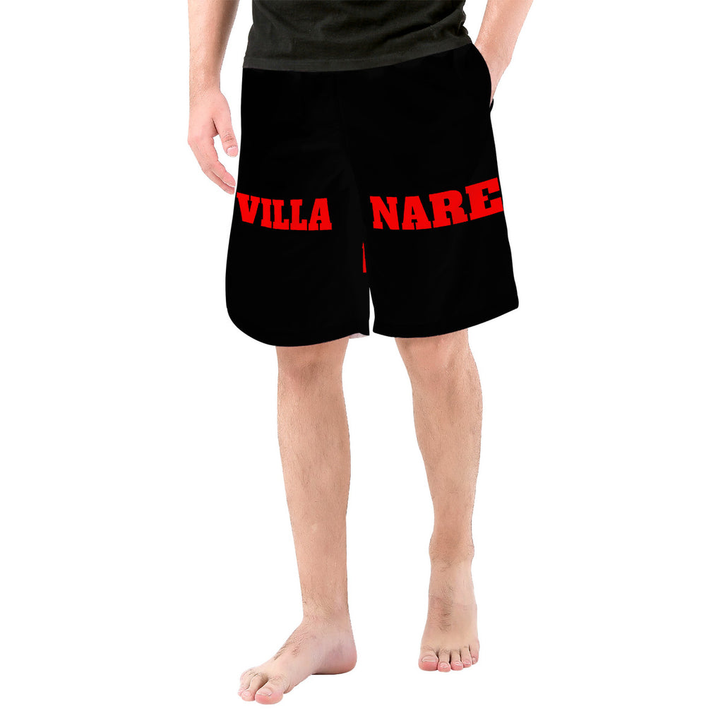 VILLIANARE  BLACK AND RED LETTER All Over Print Board Shorts
