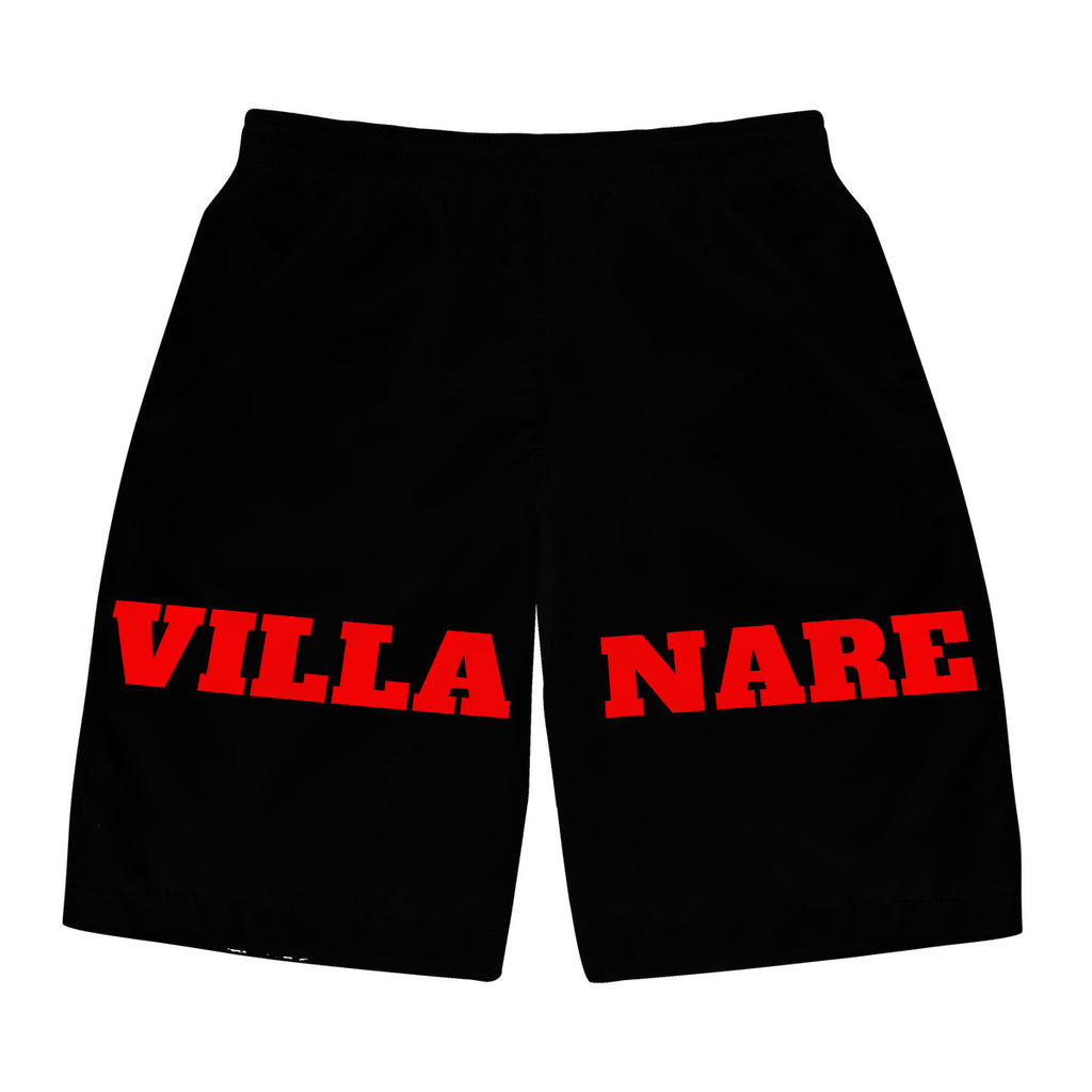 VILLIANARE  BLACK AND RED LETTER All Over Print Board Shorts