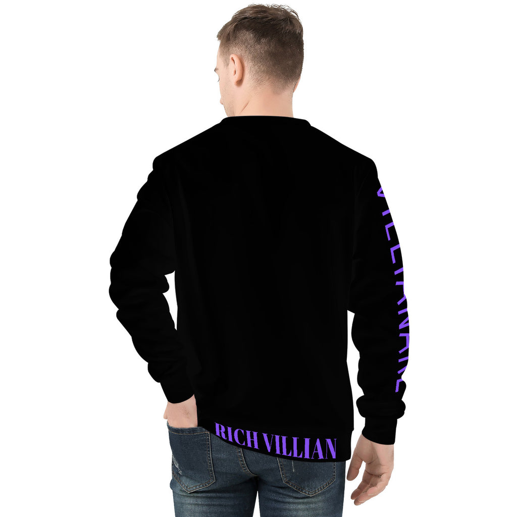 VILLIANARE Men's All OverBLACK/PURPLE  Print Sweater