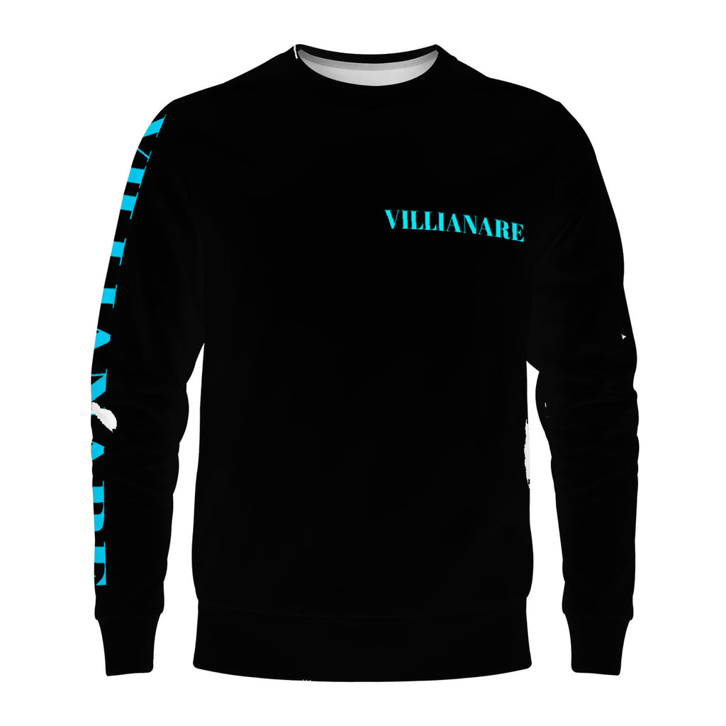 Villianare Men's Turquoise All Over Print Sweater