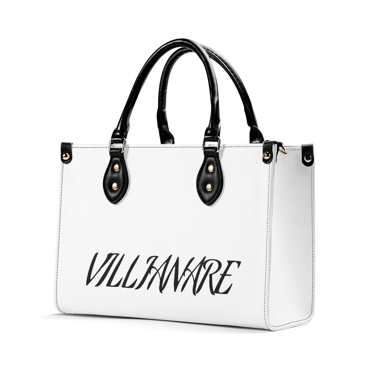 VILLIANARE WHITE  BLACK LETTER Women Leather Handbag