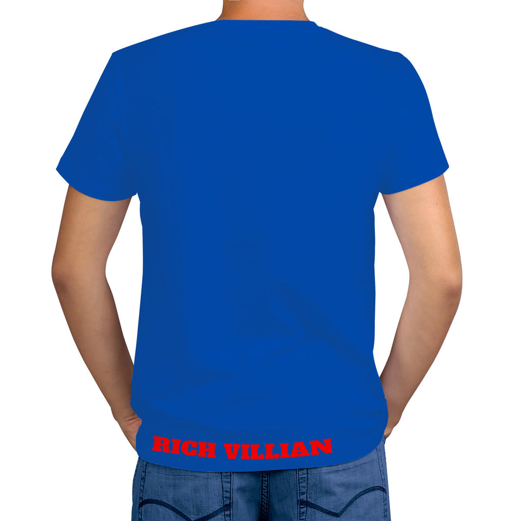 VILLIANARE BLUE RED LETTER  Print T-Shirt
