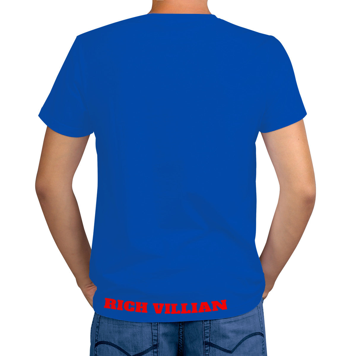 VILLIANARE BLUE RED LETTER  Print T-Shirt