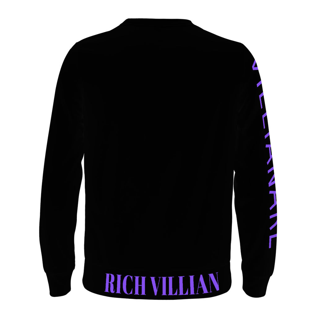 VILLIANARE Men's All OverBLACK/PURPLE  Print Sweater