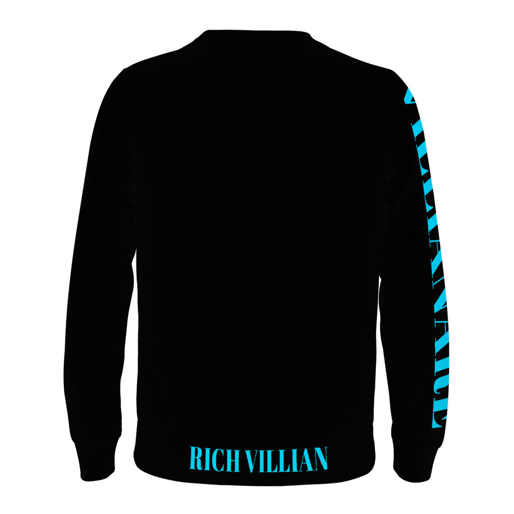 Villianare Men's Turquoise All Over Print Sweater