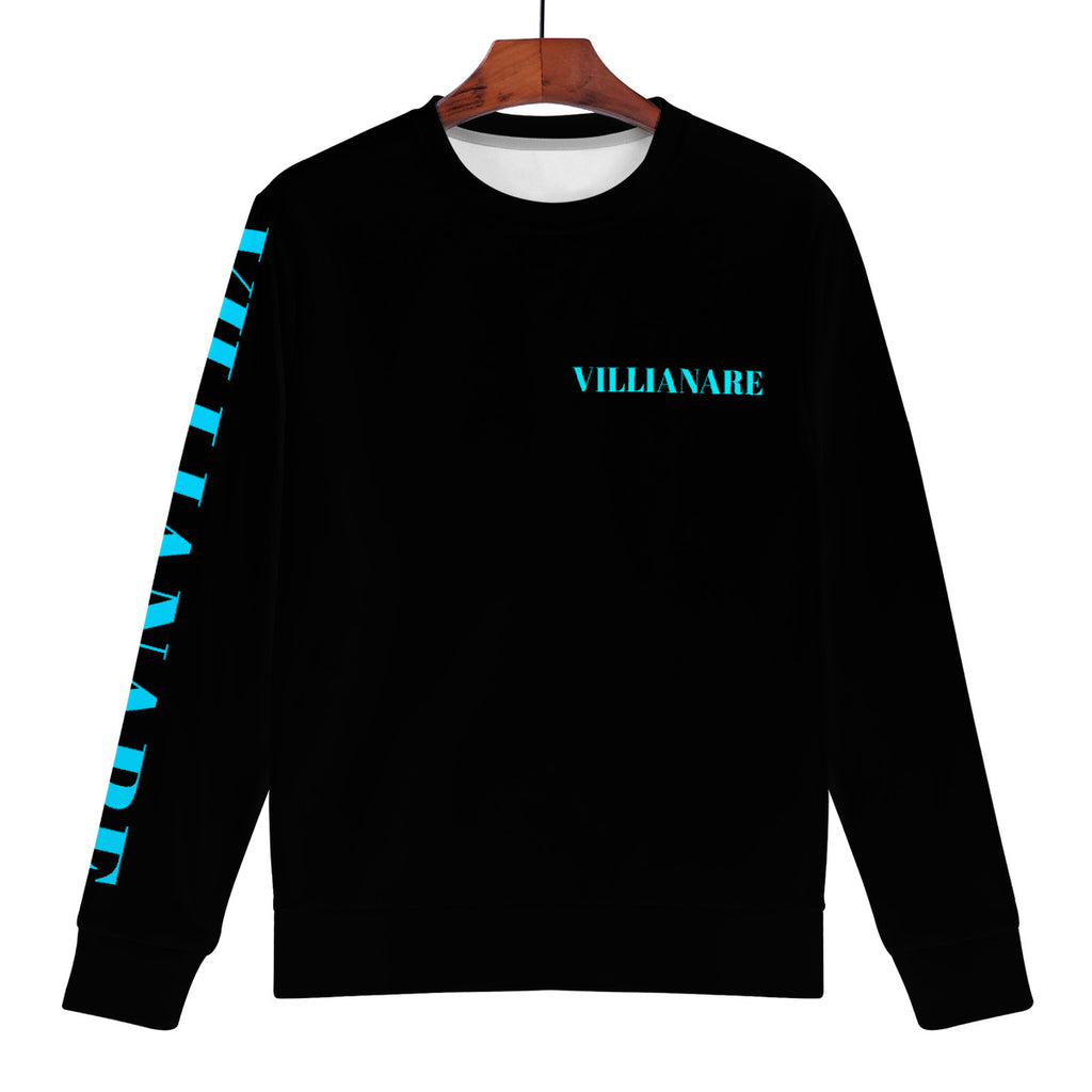Villianare Men's Turquoise All Over Print Sweater