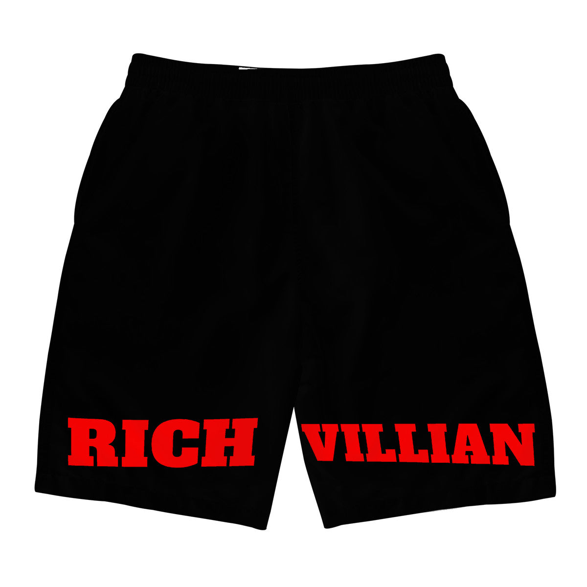 VILLIANARE  BLACK AND RED LETTER All Over Print Board Shorts