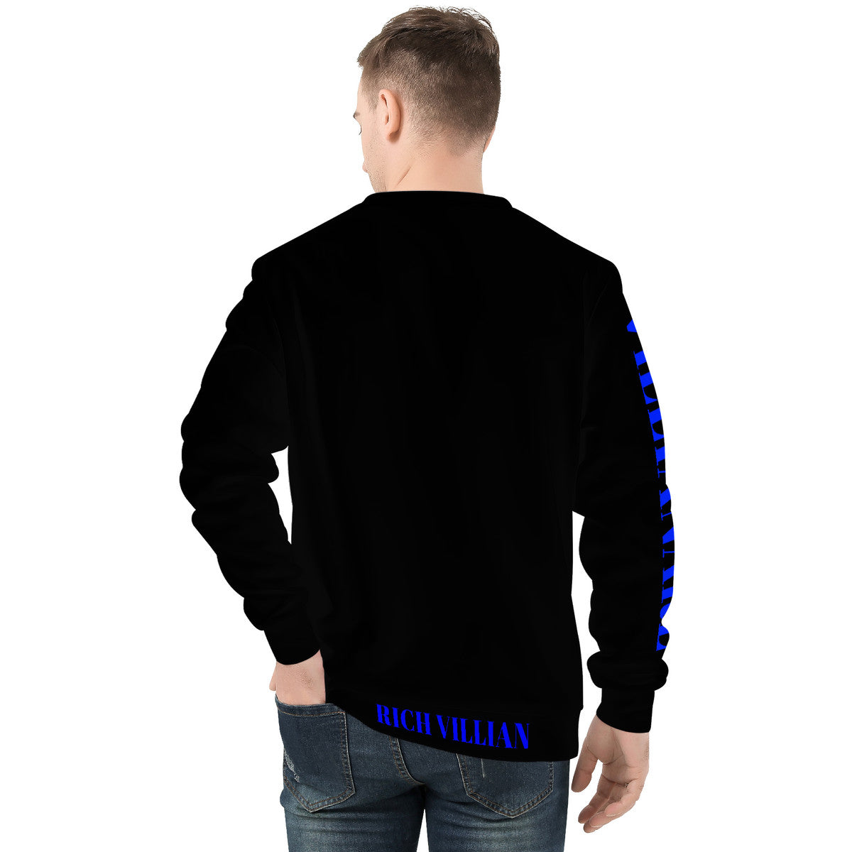 VILLIANARE BLACK/BLUE PRINT Men's All Over Print Sweater