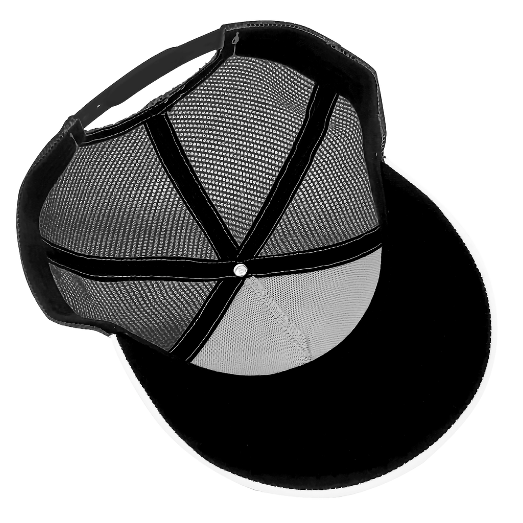 VILLIANARE BLACK WHITE LETTER Curved Brim Mesh Baseball Cap