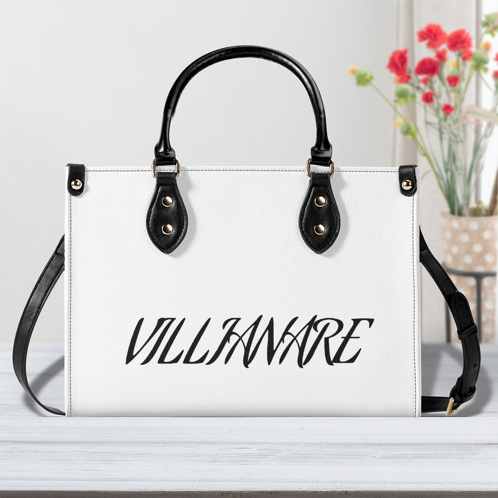 VILLIANARE WHITE  BLACK LETTER Women Leather Handbag