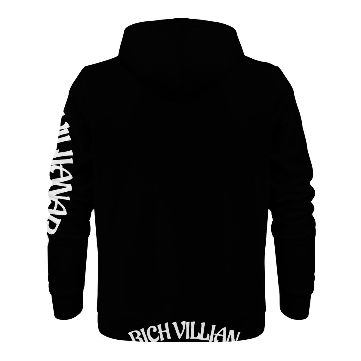 VILLIANARE  Men'sBLACK AND WHITE ALADIN PRINT  All Over Print Zip Hoodie