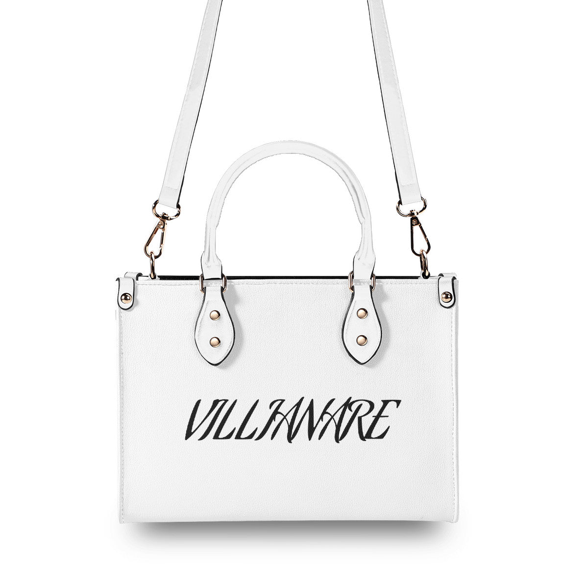 VILLIANARE WHITE  BLACK LETTER Women Leather Handbag