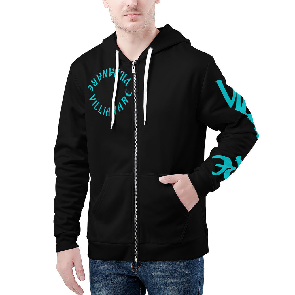 VILLIANARE MIDNIGHT BLUE Men's All Over Print Zip Hoodie