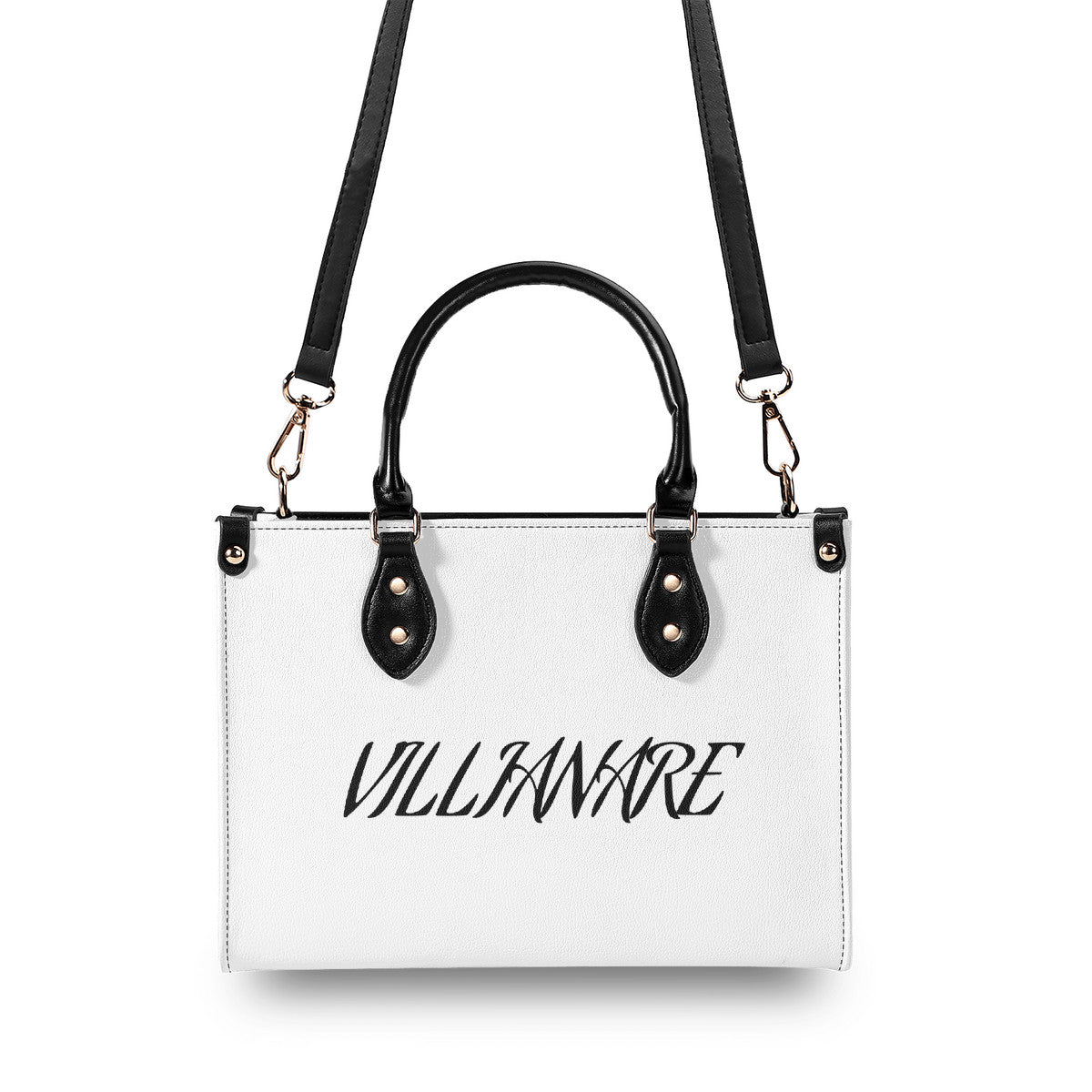 VILLIANARE WHITE  BLACK LETTER Women Leather Handbag
