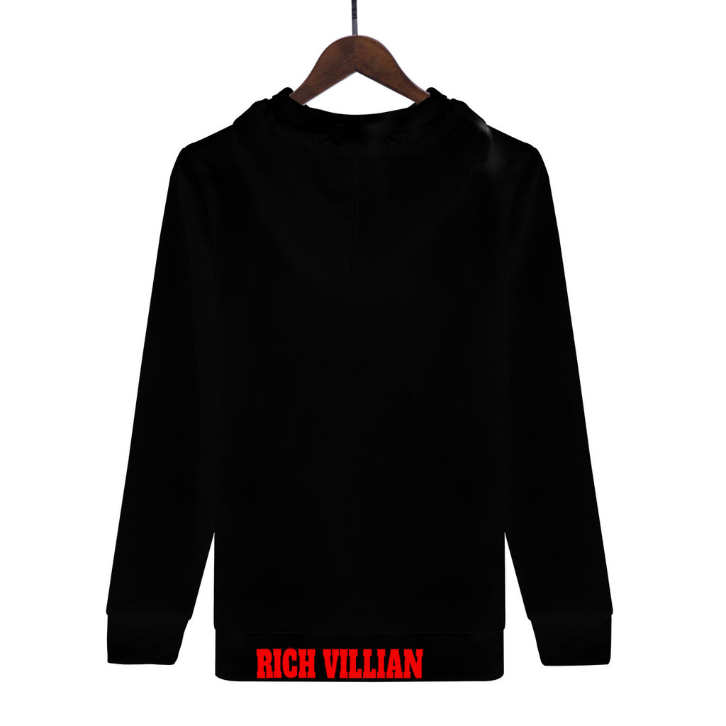 VILLIANARE BLACK AND RED All Over Print Hoodie