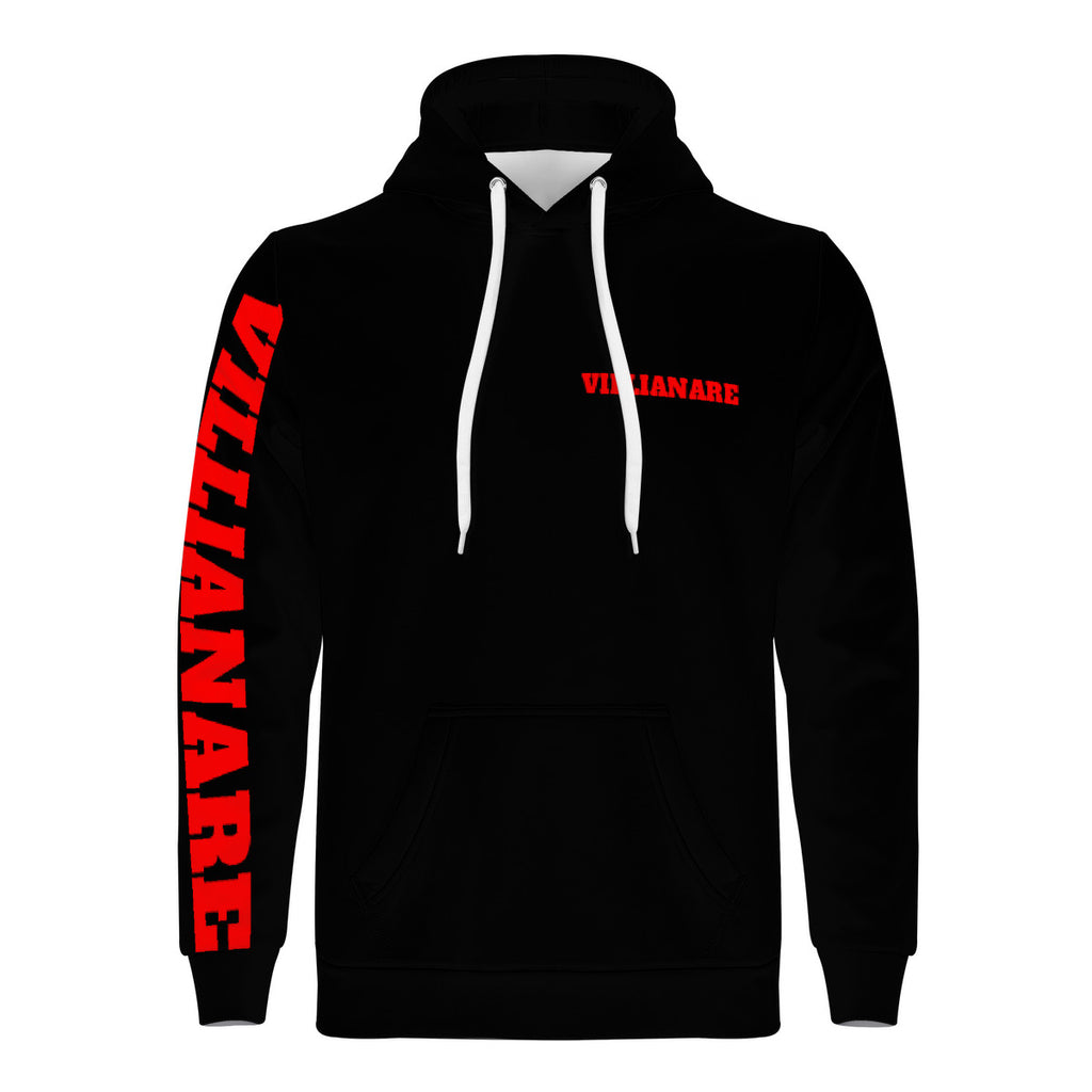 VILLIANARE BLACK AND RED All Over Print Hoodie