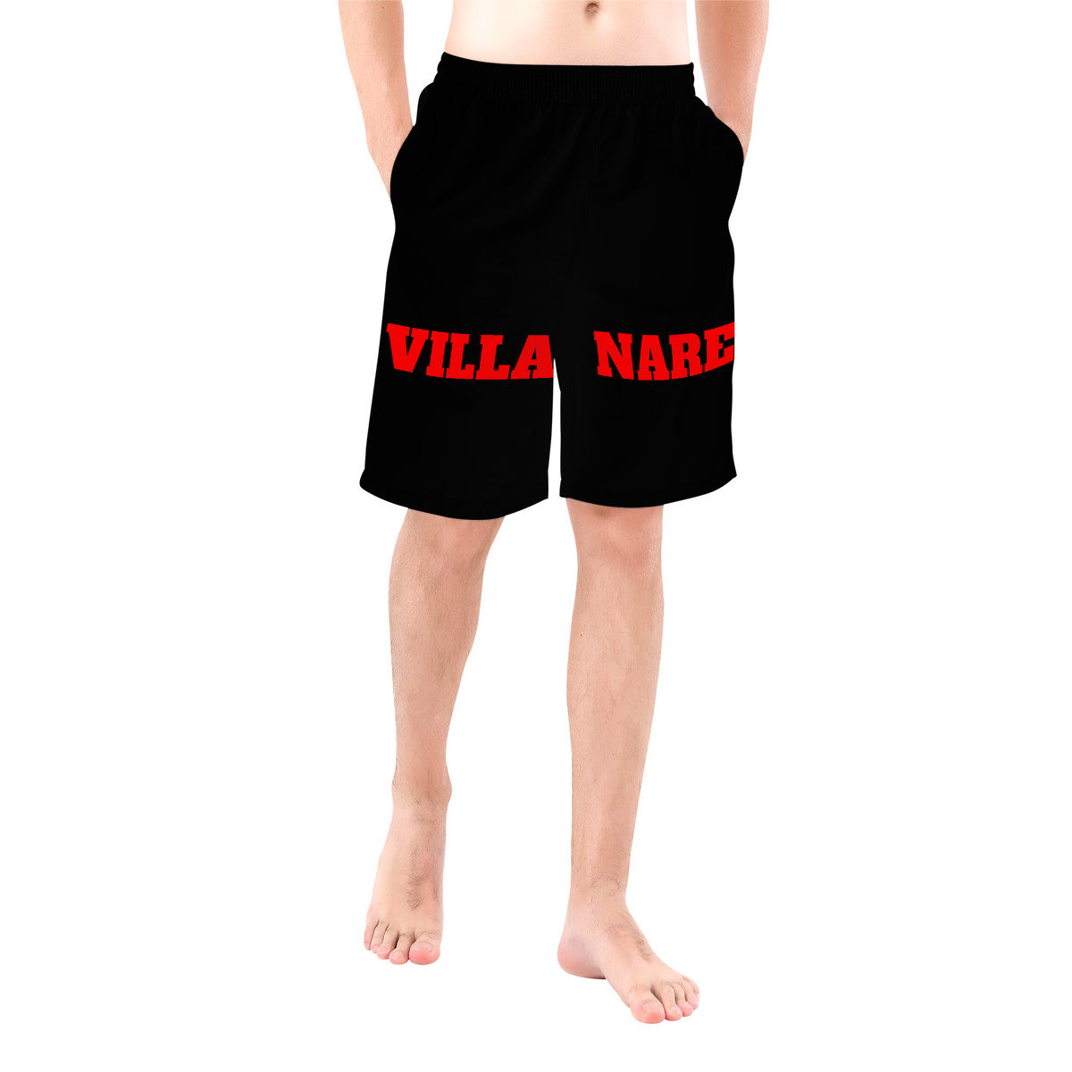 VILLIANARE  BLACK AND RED LETTER All Over Print Board Shorts