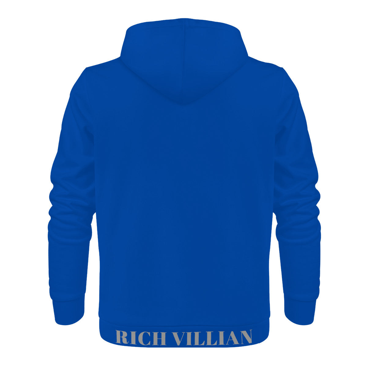Villianare  Men's Blue And Grey All Over Print Zip Hoodie