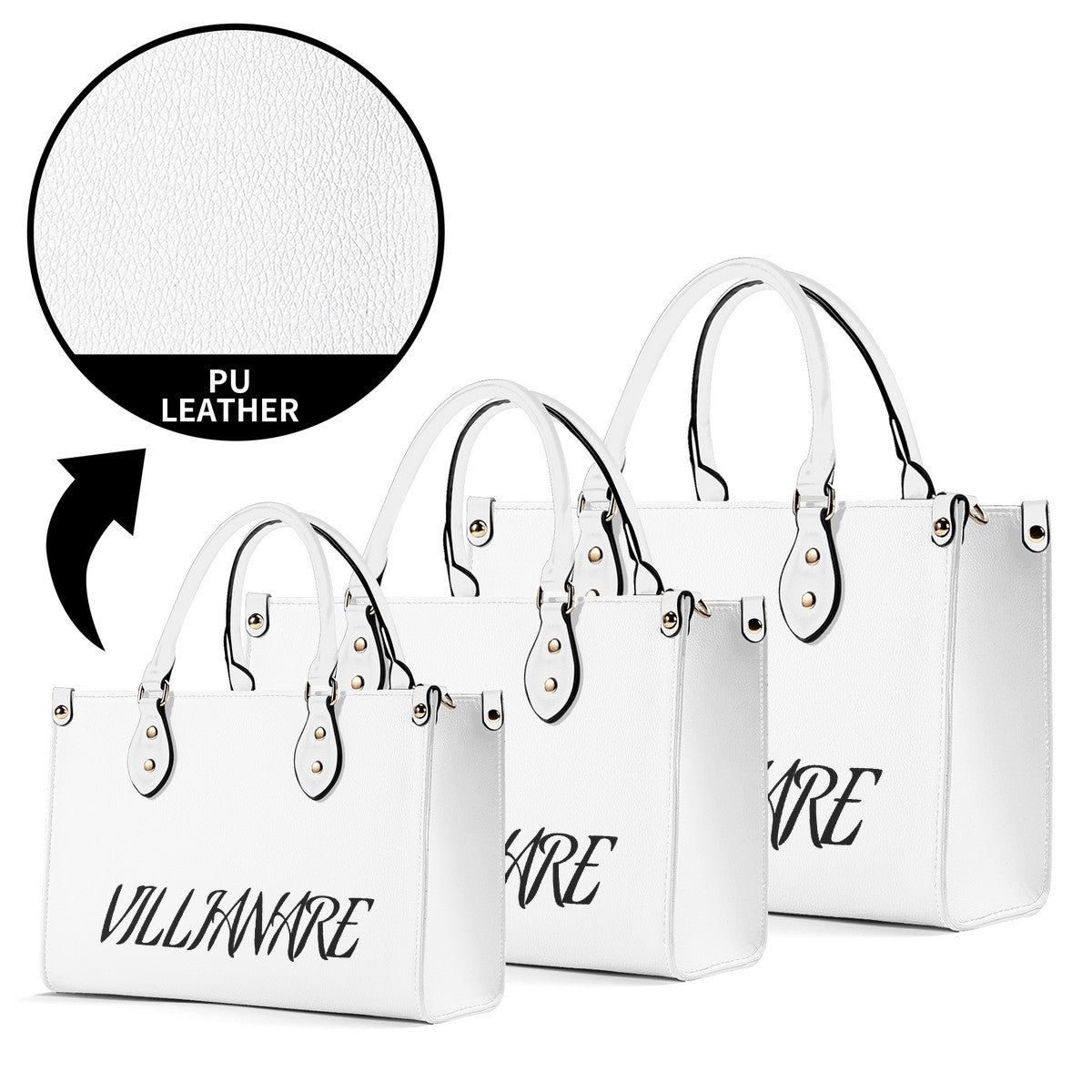 VILLIANARE WHITE  BLACK LETTER Women Leather Handbag