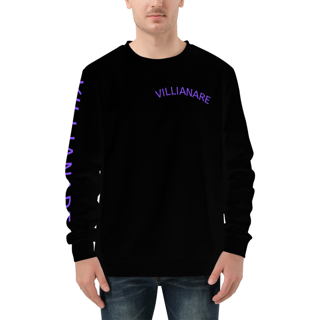 VILLIANARE Men's All OverBLACK/PURPLE  Print Sweater