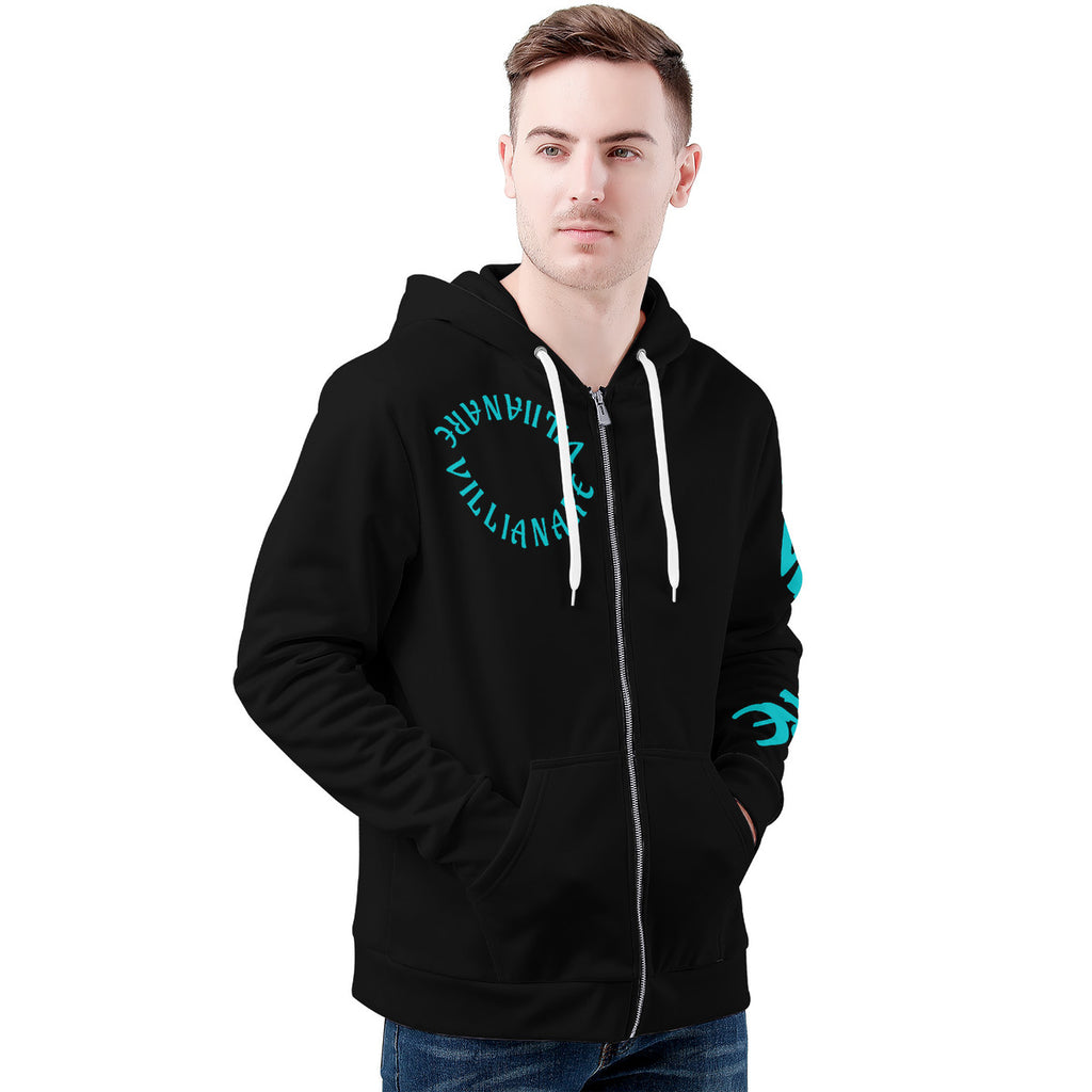 VILLIANARE MIDNIGHT BLUE Men's All Over Print Zip Hoodie